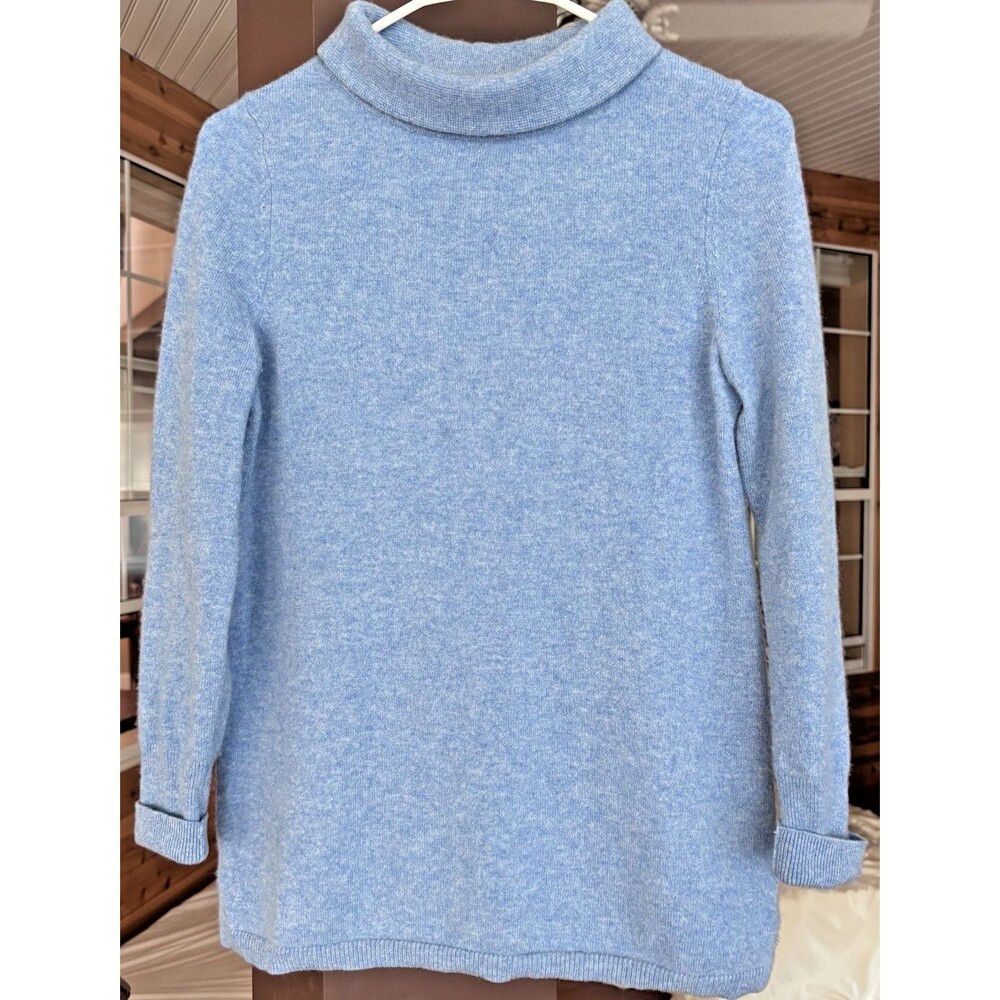 Talbots 100% Cashmere Sweater Women Petite Small Blue Turtleneck Soft